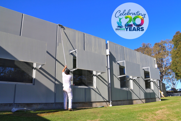 The Aquamoves exterior receiving a fresh coat of paint earlier this month from 'Sinclair & Rooney: Painters & Decorators.'