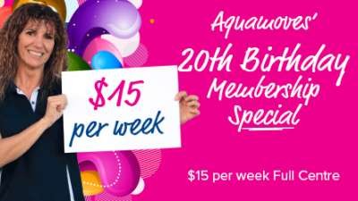 Aquamoves’ 20th Birthday Membership Special