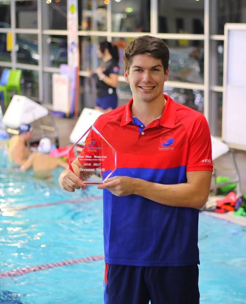 Shepparton swimmer Brennan Swift has been acknowledged for his fast times in the water over the last twelve months. 