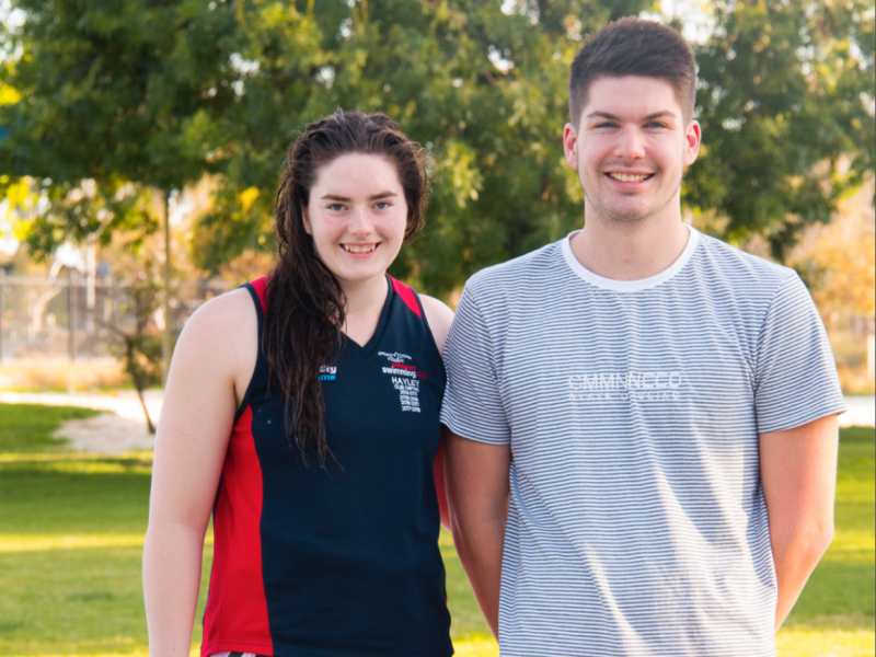 Aquamoves team members Hayley Hogan and Brennan Swift enjoyed great success in the pool at the 2018 Victorian Country Long Course Swimming Championships. 
