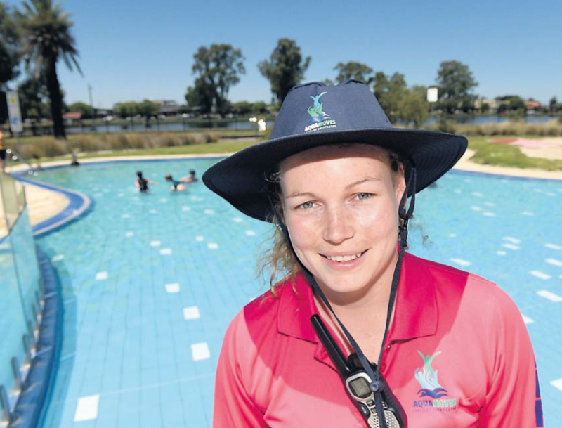 Take care: Aquamoves senior lifeguard Kate Flynn has urged swimmers to be careful this summer.