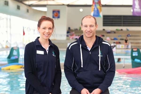 Former Centre Manager Sarah Lewis and current Centre Manager Marcus Cook will work together to ensure continuous improvement for Aquamoves.